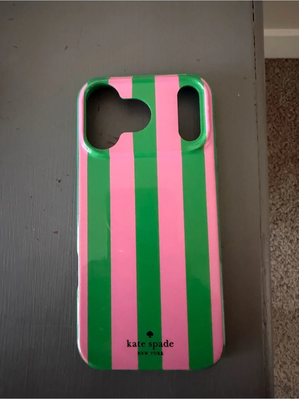 iPhone 17 pro max kate spade Pink & Green Striped Phone Case